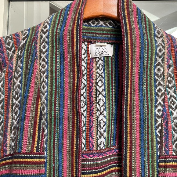 Striped kimono jacket in Gheri Cotton Made in Nepal - Picture 11 of 12